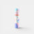 Colorful cylindrical product with a brand name on a white background