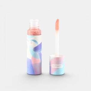 Lip balm with colorful packaging on a white background