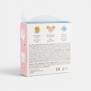 Product packaging with branding and text on a white background