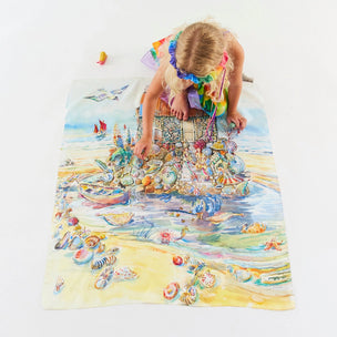 Sarah's Silks Play silk, on white back ground Shell House Seek & Find Playsilk