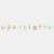 Row of colorful cartoon flowers on a white background