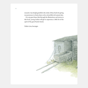 Illustration of a wooden shed and cart with text on a white background