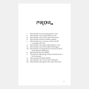 Page from a book or document with text and 'PEREUDUR' at the top.