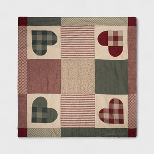 Maileg Patchwork quilt with heart and plaid patterns on a white background