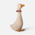 A plush Maileg goose toy in a light beige fabric with a rust-colored ruffled collar and orange beak and feet, shown on a light gray background.