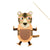 A hanging tiger-shaped wall art or decorative panel with a wooden rod, featuring layered tan, beige, brown, black, and muted green tiger face and body details on a plain white background.