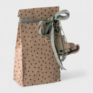 Maileg Gift bag with polka dot pattern and ribbon on a white background