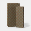 Two checkered paper bags on a white background