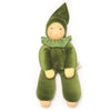 green soft doll on white back ground