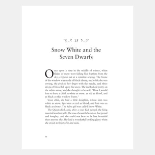 Text from 'Snow White and the Seven Dwarfs' book on a white background