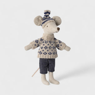 Maileg Winter Mouse | Dad Blue