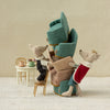 Maileg Stack of plush chairs with animal figures on a neutral background