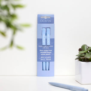 Ocean Recycled Ballpoint Pens – Pack of 2 - Sea Blue