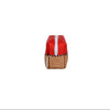 red and brown pencil case on white back ground 