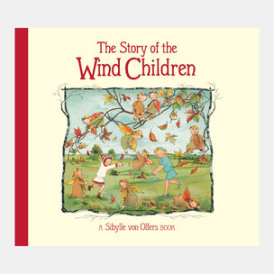 Book cover of 'The Story of the Wind Children' with illustrations of children and wind fairies.