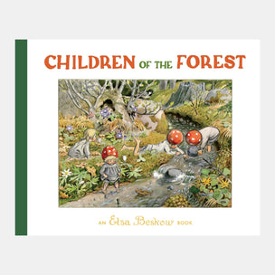 Book cover of 'Children of the Forest' by Elsa Beskow with illustrations of children in a forest setting.
