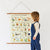 Child looking at a 'Pooh's Alphabet' chart on a white wall