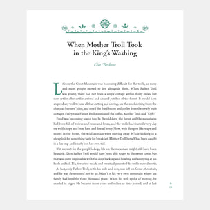 Text page from a book with a green logo at the top