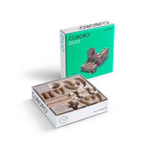 Cuboro wooden DUO Extra Set marble run shown in the box  | Conscious Craft