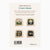Back of a Tijana Artist Special Set box or packaging card, showing four small illustrated wooden silhouette frames with scenes from Tijana, plus product text and a barcode on a light beige background.