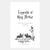 Book cover of 'Legends of King Arthur' with black text and illustrations on a white background