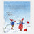 Illustration of two children in winter clothing with a snowy background and text.