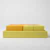 Yellow and orange box set on a light gray background