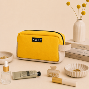 Cosmetics/Stationery Bag - Recycled Ocean Plastic - Yellow