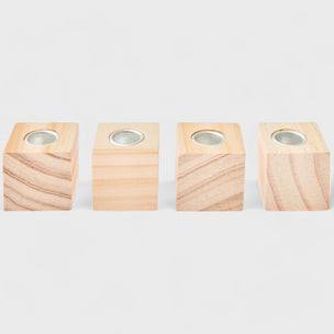 Mini Wooden Candle Holder | Cube