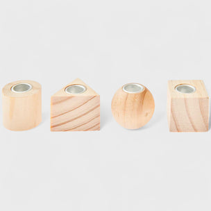 Mini Wooden Candle Holder | Geometric Shapes