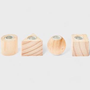 Mini Wooden Candle Holder | Geometric Shapes