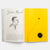 Open book with a portrait on one page and abstract art on the other, featuring Joan Miro.