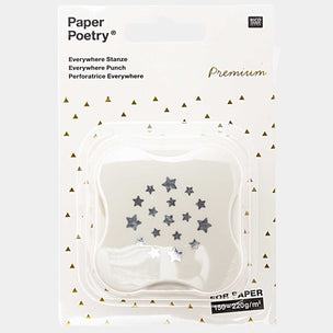 Packaging of Paper Poetry punching tool with star designs on a white background