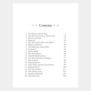 Table of contents for a book or collection of stories on a white background