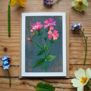 Red Campion | Wildflower Greeting Card