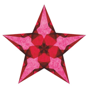 A red window star made using the Beginner Window Star Kit for 6 stars | © Conscious Craft