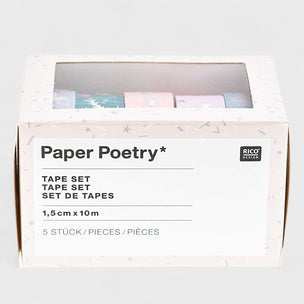 Box of Paper Poetry tape set with Rico Design branding on a white background