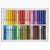 Set of oil pastels in various colors arranged in a box.