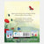 Back cover of a children's book with illustrations of flowers, a ladybug, and text about the book's content.