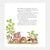 Illustrated book page with animals and text on a white background