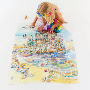 Sarah's Silks Play silk, on white back ground Shell House Seek & Find Playsilk