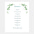 Table of contents page with green leafy design on a white background