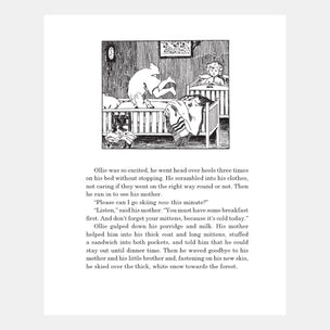 Illustration of a child waking up and running to see their mother, with text below.