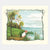 Illustration of two children by a lake with a tree and sailboat.