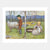 Illustration of two children with sheep in a pastoral setting