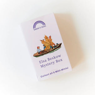Elsa Beskow Mystery Box packaging with illustration of children in a boat on a white background