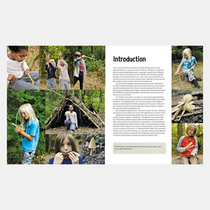 Children engaging in outdoor activities with text on a white background