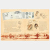 Illustrated book page with drawings of animals and text on a beige background
