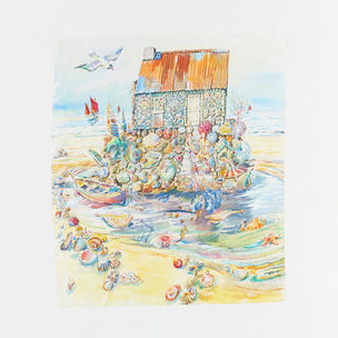 Sarah's Silks Play silk, on white back ground Shell House Seek & Find Playsilk