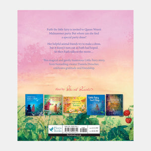 Bookback of a fairy-themed storybook with colorful illustrations and text.